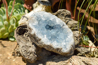 Natural Blue Celestite Geode Specimens  x 2 From Sakoany, Madagascar - TopRock