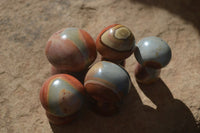 Polished Mini Polychrome / Picasso Jasper Mushrooms  x 20 From Mahajanga, Madagascar