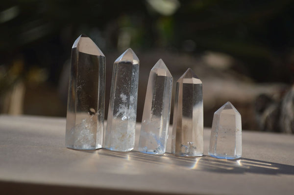 Polished Clear & Smokey Quartz Jewellery Points x 31 From Madagascar