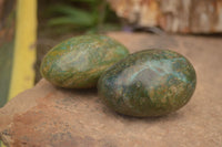 Polished Large Green Verdite Palm Stones  x 6 From Zimbabwe - TopRock