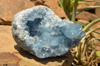 Natural Blue Celestite Geode Specimens  x 2 From Sakoany, Madagascar - TopRock