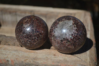 Polished Red Pyrope Garnet Matrix Spheres  x 6 From Madagascar