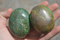 Polished Large Green Verdite Palm Stones  x 6 From Zimbabwe - TopRock