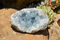 Natural Blue Celestite Geode Specimens  x 2 From Sakoany, Madagascar - TopRock