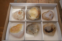 Polished Lovely Selection Of Agate Hearts x 6 From Madagascar