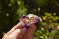 Polished Skeletal Smokey Amethyst Window Quartz Crystals  x 12 From Madagascar - TopRock