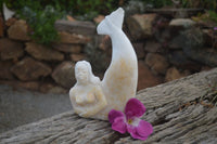 Polished White Marble Mermaid Carving x 1 From Zimbabwe - TopRock