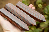 Polished Banded Tiger Ironstone / Muggle Stone Points  x 3 From Southern Africa - TopRock