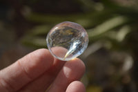 Polished Clear Bright Rock Crystal Galet / Palm Stones x 70 From Madagascar