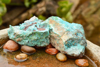 Natural Rough Blue Shattuckite Specimens  x 4 From Kaokoveld, Namibia - TopRock