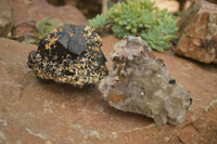 Natural Schorl Black Tourmaline & Smokey Quartz Specimens With Hyalite Opal x 2 From Erongo Mountains, Namibia - TopRock