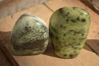 Polished Leopard Stone Standing Free Forms x 6 From Zimbabwe