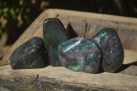 Polished Fluorescent Ruby Corundum In Chrome Verdite Free Forms x 4 From Zimbabwe - Toprock Gemstones and Minerals 