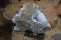 Natural Blue Lace Agate Geode Specimens  x 3 From Malawi - Toprock Gemstones and Minerals 