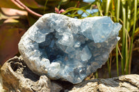 Natural Blue Celestite Geode Specimens  x 2 From Sakoany, Madagascar - TopRock