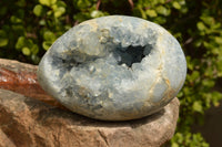 Polished Beautiful Blue Celestite Geode Eggs (1 x Mini, 2 x Medium) x 3 From Sakoany, Madagascar - TopRock