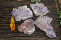 Natural Jacaranda Amethyst Crystal Clusters  x 4 From Zambia - TopRock