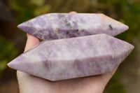 Polished Double Terminated Pale Lepidolite Points  x 4 From Zimbabwe - TopRock