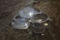 Polished Clear Bright Rock Crystal Galet / Palm Stones x 70 From Madagascar