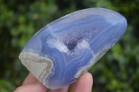 Polished Blue Lace Agate Standing Free Forms  x 2 From Nsanje, Malawi - Toprock Gemstones and Minerals 