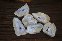 Polished Blue Lace Agate Geode Specimens  x 6 From Malawi