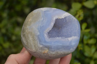 Polished Blue Lace Agate Standing Free Forms x 2 From Nsanje, Malawi