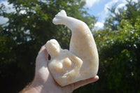 Polished White Marble Mermaid Carving x 1 From Zimbabwe - TopRock