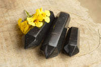 Polished Double Terminated Black Basalt Points  x 3 From Madagascar - TopRock