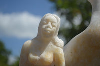 Polished White Marble Mermaid Carving x 1 From Zimbabwe - TopRock