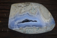 Polished Blue Lace Agate Standing Free Forms  x 2 From Nsanje, Malawi - Toprock Gemstones and Minerals 