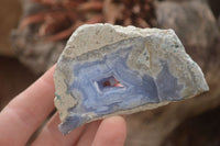 Polished Blue Lace Agate Geode Specimens  x 6 From Malawi