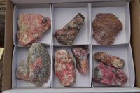 Natural Cobbed Rhodonite & Chromite Pieces x 9 From Rushinga, Zimbabwe - TopRock