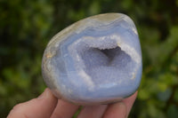 Polished Blue Lace Agate Standing Free Forms x 2 From Nsanje, Malawi