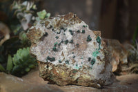 Natural Rare Ball Malachite On Drusy Quartz & Dolomite Specimens x 2 From Kambove, Congo