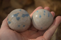 Polished Blue Spotted Spinel Quartz Spheres x 8 From Madagascar