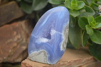 Polished Blue Lace Agate Standing Free Forms  x 2 From Nsanje, Malawi - Toprock Gemstones and Minerals 