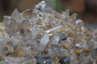 Natural Schorl Black Tourmaline & Smokey Quartz Specimens With Hyalite Opal x 2 From Erongo Mountains, Namibia - TopRock