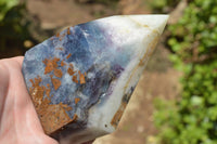 Polished Blue & Purple Fluorite Free Form Points x 2 From Uis, Namibia - TopRock