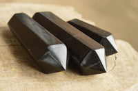 Polished Double Terminated Black Basalt Points  x 3 From Madagascar - TopRock