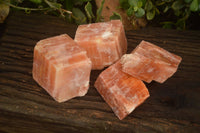 Natural New Sunset Orange Calcite Specimens  x 4 From Spitzkop, Namibia