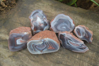 Polished Banded River Agate Nodules  x 6 From Sashe River, Zimbabwe - Toprock Gemstones and Minerals 