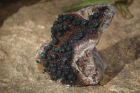 Natural Rare Ball Malachite On Drusy Quartz & Dolomite Specimens x 2 From Kambove, Congo