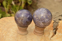 Polished Purple Lepidolite Mica Spheres  x 6 From Madagascar - TopRock