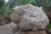 Natural Cascading Smokey White Phantom Quartz Clusters  x 2 From Luena, Congo - Toprock Gemstones and Minerals 