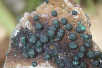 Natural Rare Ball Malachite On Drusy Quartz & Dolomite Specimens x 2 From Kambove, Congo