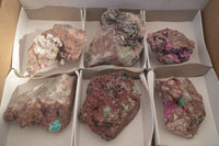 Natural Pink Salrose Cobaltion Dolomite Specimens x 6 From Kakanda, Congo