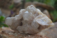 Natural Cascading Smokey White Phantom Quartz Clusters  x 2 From Luena, Congo - Toprock Gemstones and Minerals 