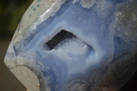 Polished Blue Lace Agate Standing Free Forms  x 2 From Nsanje, Malawi - Toprock Gemstones and Minerals 