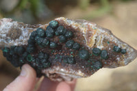 Natural Rare Ball Malachite On Drusy Quartz & Dolomite Specimens x 2 From Kambove, Congo