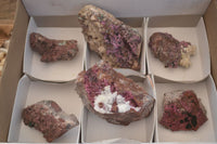 Natural Pink Salrose Cobaltion Dolomite Specimens x 6 From Kakanda, Congo